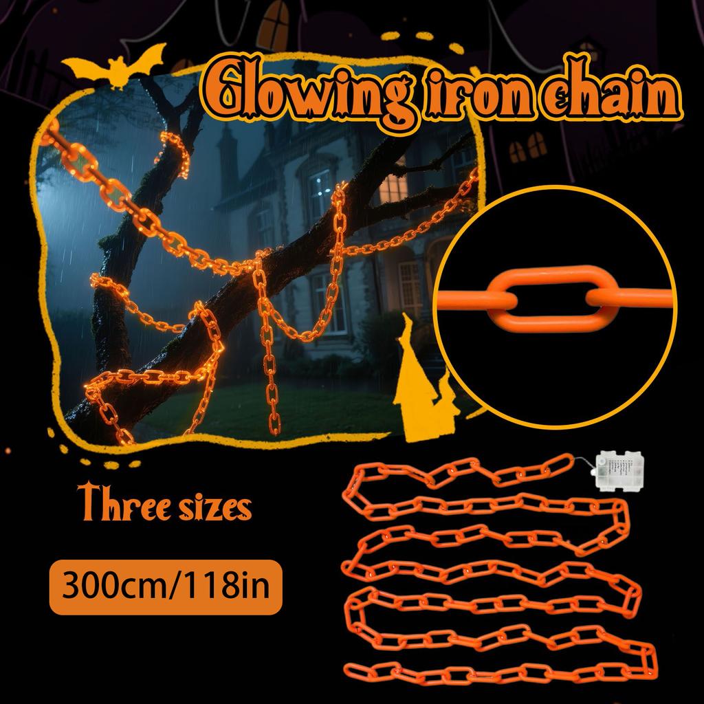 Halloween Decoration Battery String Lights Plastic Chain Light String, Waterproof, 8 Lighting Modes And Timer