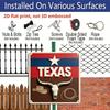 2D Flat- 1pc, Vintage Square Aluminum Sign with Longhorn Skull and Rope Elements, Themed Decoration Patio or Study, Rustic Display