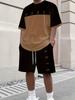 Men's Letter Print Crew Neck Short Sleeve Stylish Streetwear Men's Fashion Set Summer Casual Outdoor Vacation Two-Piece Set