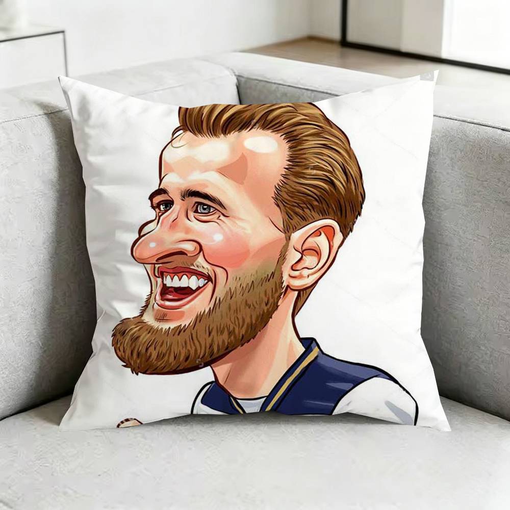 Harry kaneE Football Cartoon Pillow Case Square DoubleSided Sofa Cushion Cover Bedroom Bedside Pillow Gift