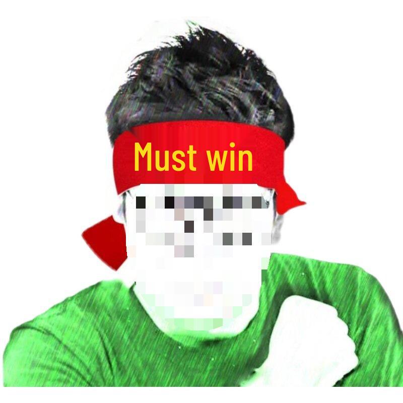 Custom 'Go for it' Headband & Wristband Set: Perfect for School Entrance Exams and Sports Meets - Red Ribbon Design