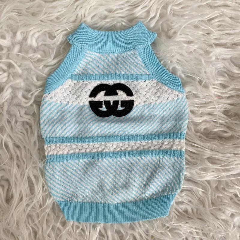 Summer New Pet Trendy Brand Ice Linen Knitted Vest Breathable Dog Cat French Bulldog Cool Casual Clothing