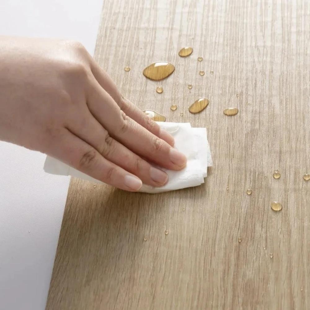 10pcs 40cmX15cm Wood Grain Strips Self-Adhesive Floor Stickers Wall Floor Stickers for Living Room Office Various Indoor Places