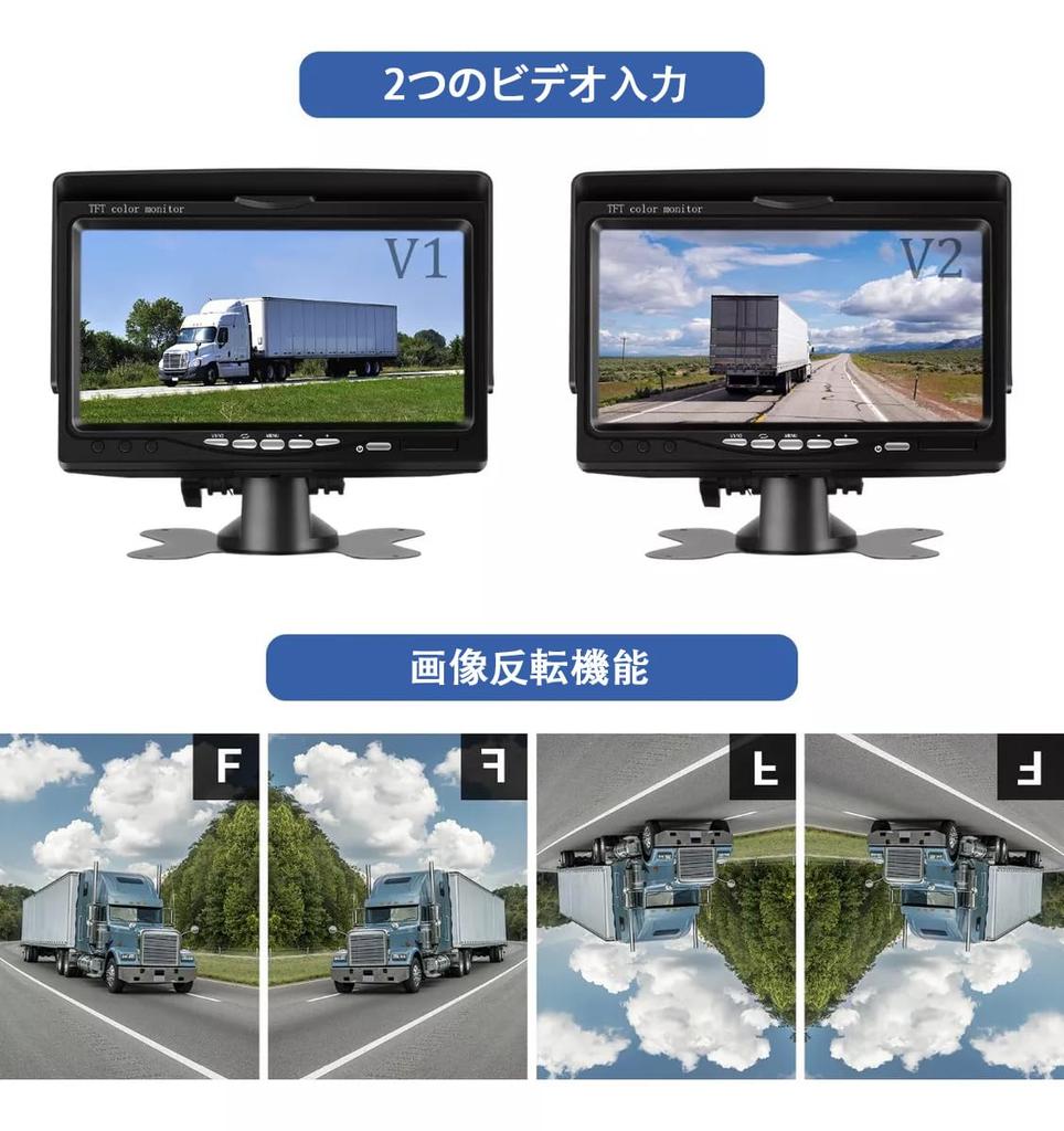 Tigwiss Backup Camera Monitor Rearview Monitor with Front and Rear Wide Viewing IP67 Dustproof and Suitable for and Cigarette Lighter Easy