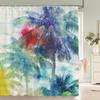 Tree Leaves Pattern Bath Curtain Waterproof Fabric Shower Curtains Flowers Bathtub Screen With Hooks for Bathroom Home Decor