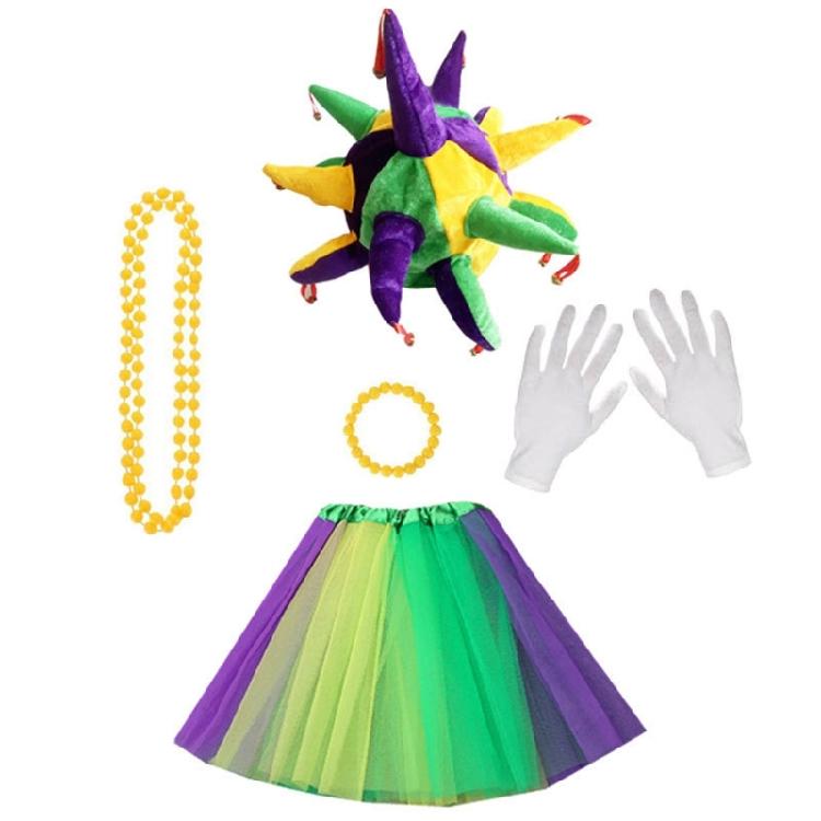 Clown Hat Clown Headband Clown Nose Clown Skirt Clown Cosplay Accessories for Women Halloween Christmas Cosplay Party