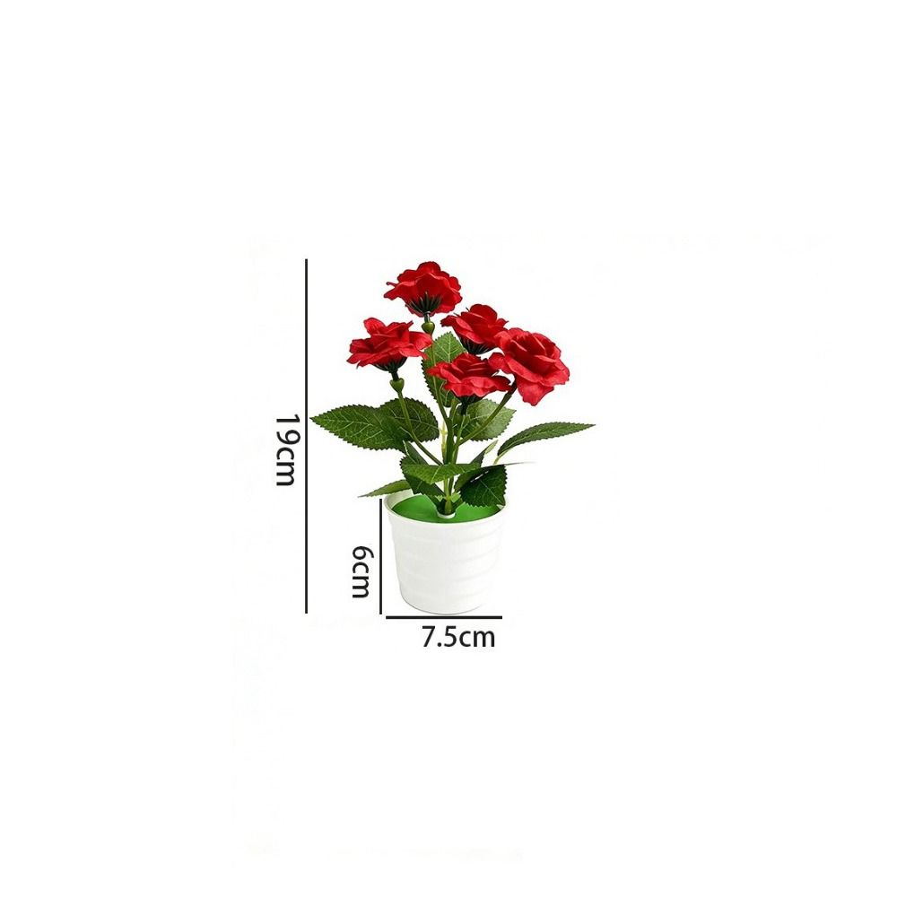 Simulated Artificial Rose Potted Flowers Multi-Bloom Bonsai Living Room Ornaments