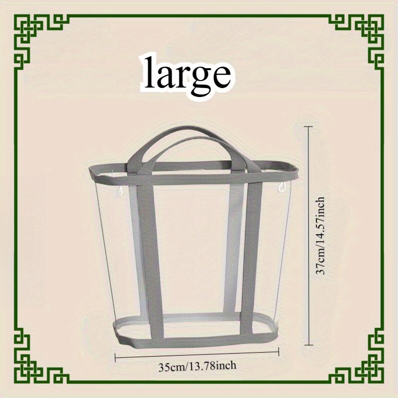 1pc Foldable Breathable Mesh Laundry Basket with Reinforced Handles, Collapsible Rectangular Storage Bin for Bathroom, Wardrobe, Dorm, Travel