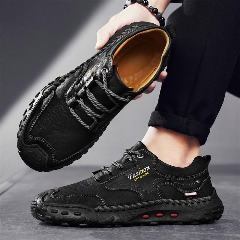 39-48 Scarpe Casual da Uomo in Pelle Fatte a Mano Morbide Scarpe da Lavoro Stivaletti alla Caviglia in Pelle Taglia Grande Mocassini da Guida Scarpe