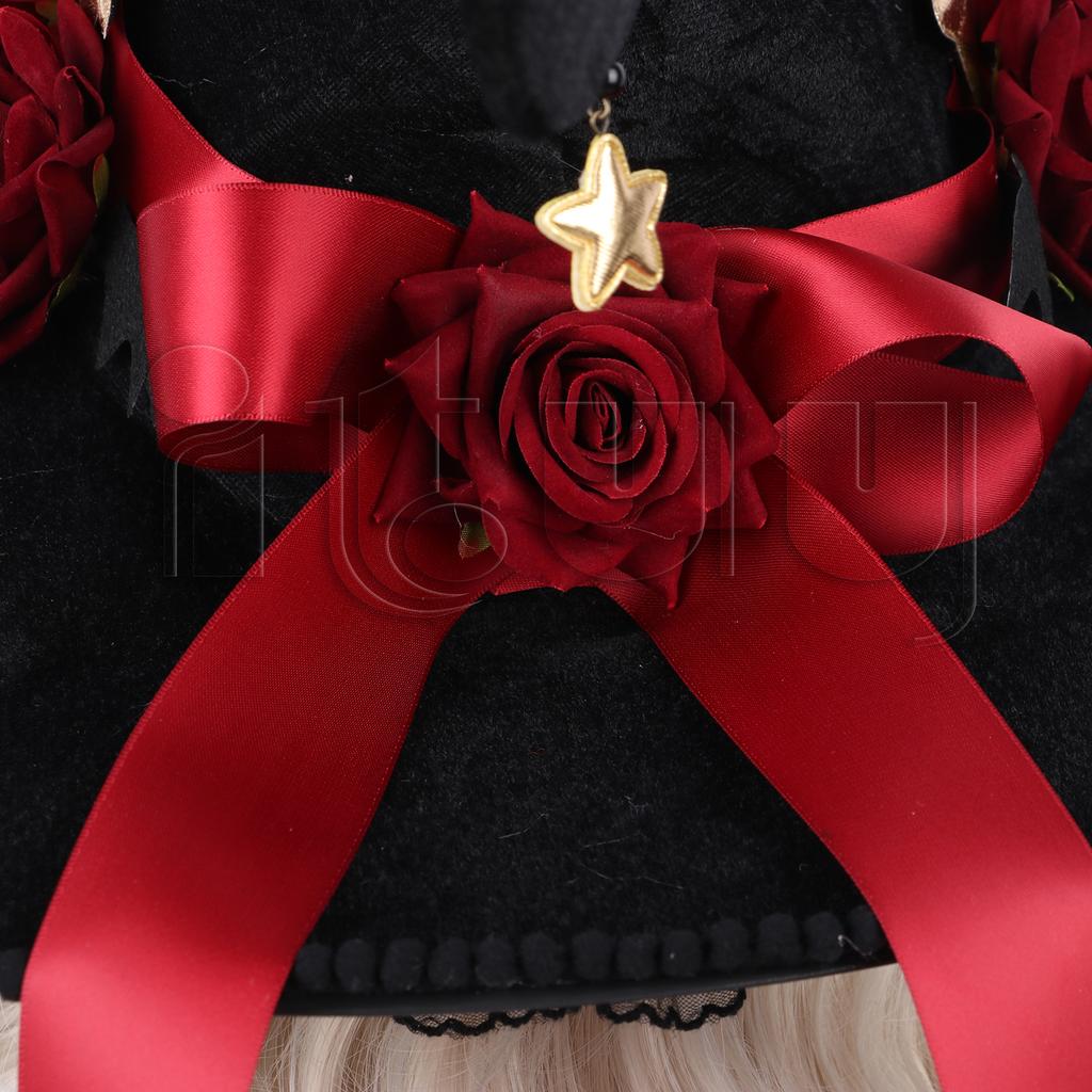 Black Curved Cone Witch Hat Gothic Lolita Women Cosplay Dress Hat Accessories Halloween Party Magical Clown Wizard Hat Decor