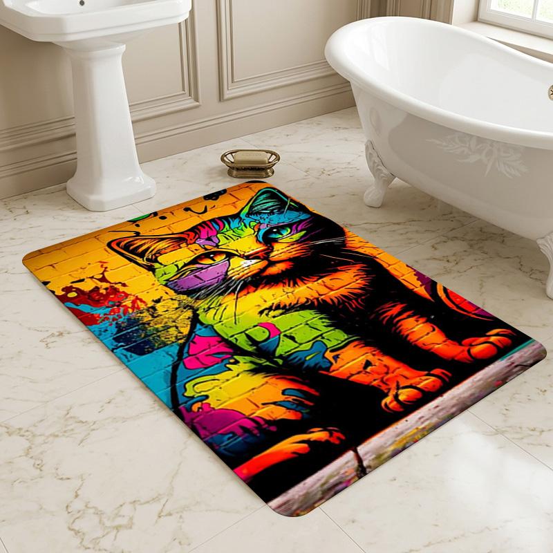 Colorful Cat Living Room Nonslip Area Rug Soft Carpet For Bedroom Game Playroom Sofa Office Home Decor Doormat Christmas Gift C9261230