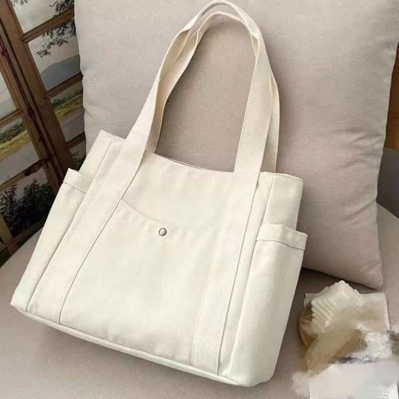 Large Capacity Canvas Tote Bag Simple Commuter Omnibus Design High Appearance Level Art College Students Class Shoulder Cloth Ba
