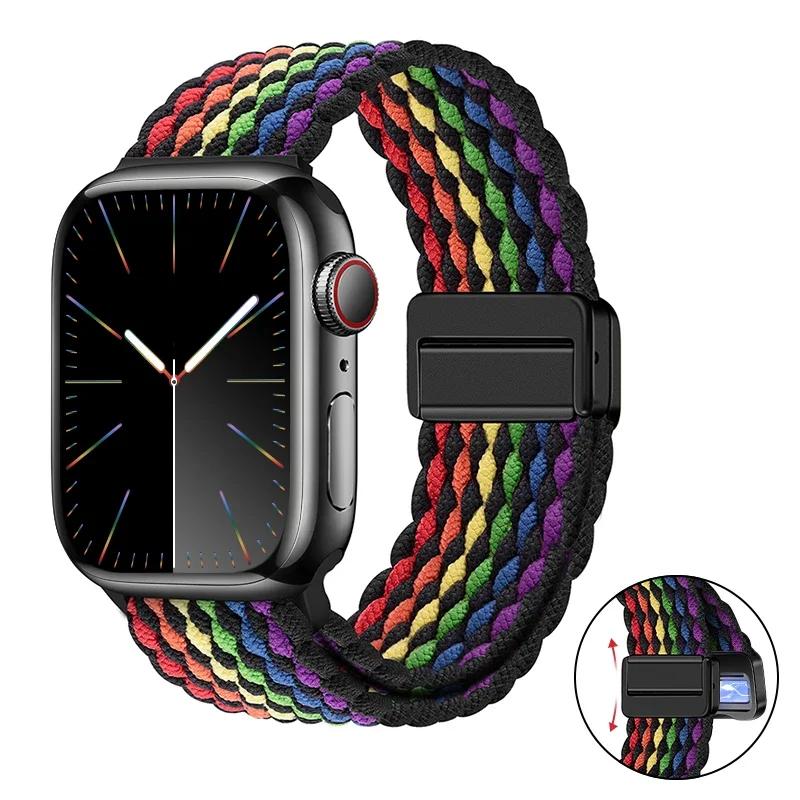 Nylon Bracelet for Apple Watch Band 10 9 8 7 46mm 42mm 45mm 41mm Ultra 2 49mm Strap for iWatch Series 6 5 4 3 SE 44mm 40mm Strap