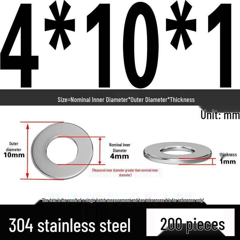 Thickened 304 Stainless Steel Flat Washer Spacer (M2-M36)