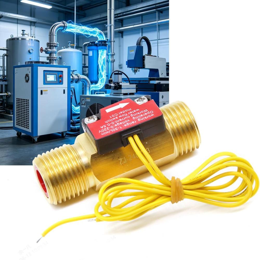 Copper Water Flow Switch Golden Flow Control Valve Copper Flow Switch  For Water Flow Sensing