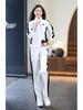 Popular Women's Spring & Autumn Tracksuit Set: Fashionable Hoodie & Wide-Leg Pants for Middle-Aged Mothers – 2025 Collection