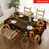 2D Flat Printing, 1pc, Simple Sunflower Pattern Textured Tablecloth, Suitable for Picnics, Camping, Weddings, Parties, Festivals, Vintage Home Decor,