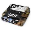 Custom Blanket Personalized Blanket with Photos Text Customized Picture Blanket for Adult Dad, Mom, Kids, Dogs, Friends, Birthday Christmas Halloween