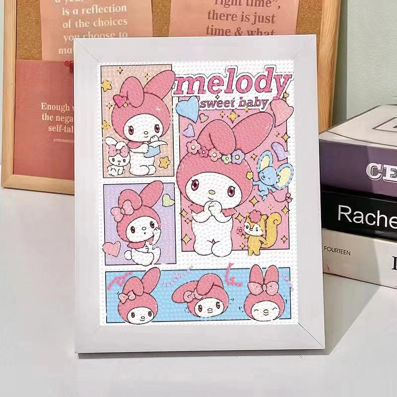 Kuromi Cartoon Diamond Painting Kit: Peace & Joy DIY Gift for Students and Kids.