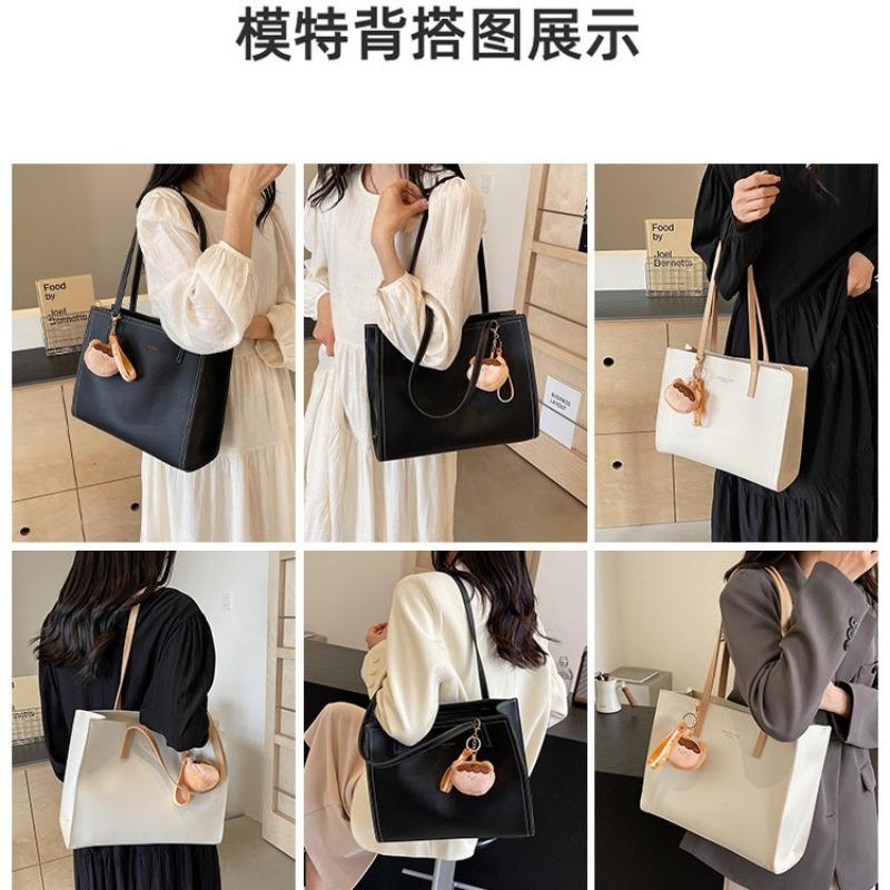 Large-capacity Bag Women's New Spring and Summer Simple High-end Tote Bag Commuter College Student Class Shoulder Bag