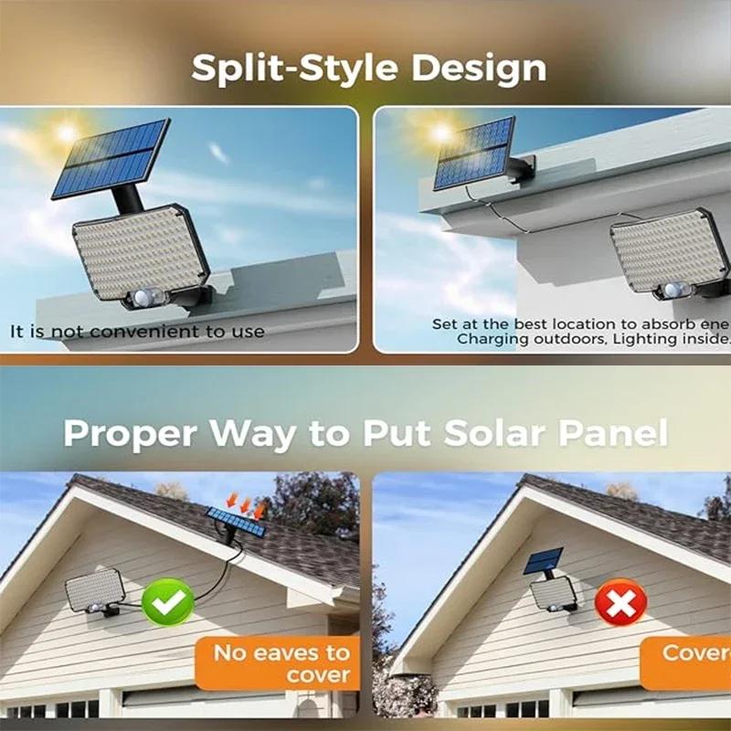 234LED Solar Light 3 Working Modes Outdoor Super Bright Motion Sensor Solar Strong Power LED Garden Wall Lamp IP65 Waterproof