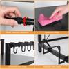 2 Tier Microwave Oven Rack Expandable Microwave Stand Countertop Kitchen Utensils Tableware Storage Shelf Countertop with Hooks