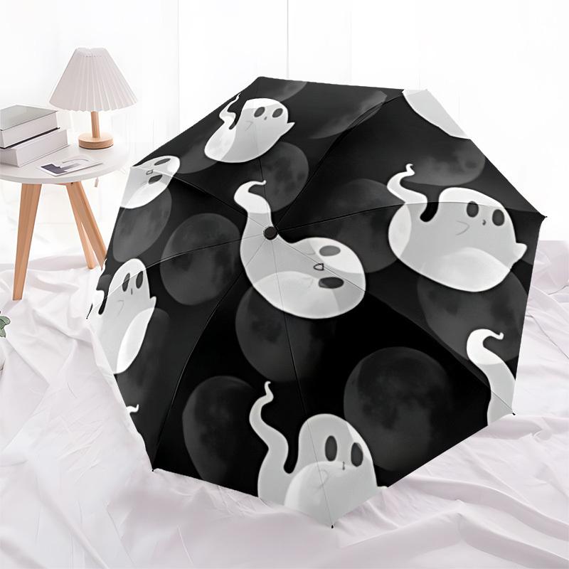 1pc Ghost Moon Automatic Open/close, All-Season Portable Folding Umbrella, Travel, Everyday, Formal Events054