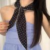 Lace Trim Polka Dot Headband Polyester Triangular Headscarf Fashion Triangular Hair Band  Summer