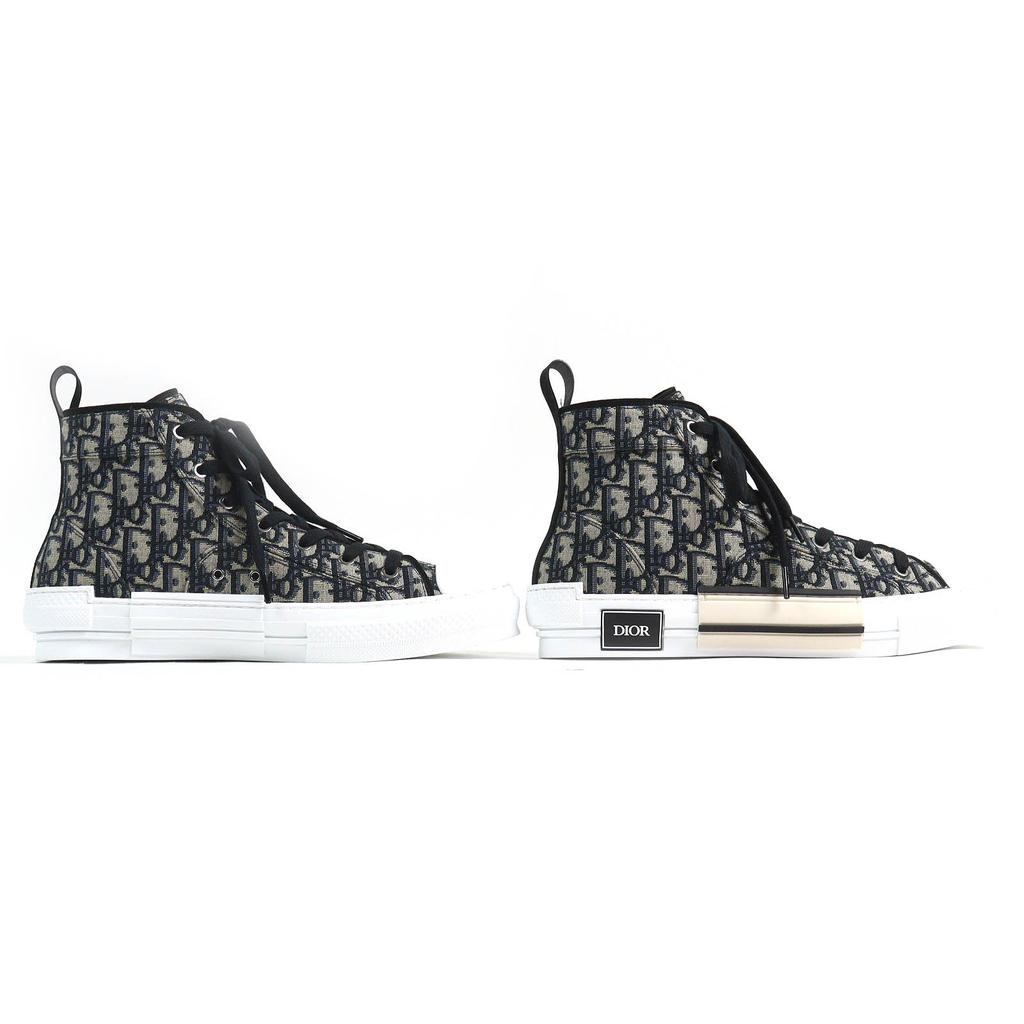 Pristine DIOR High cut sneakers B23 Oblique Logo Black beige mens 43 3SH126ZSA  Used