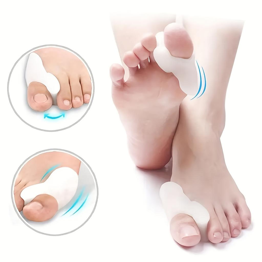 2/4 Double Soft Silicone Thumb Splitter, Washable Soft Toe Protector, Anti-friction and Anti-pain Toe Splitter