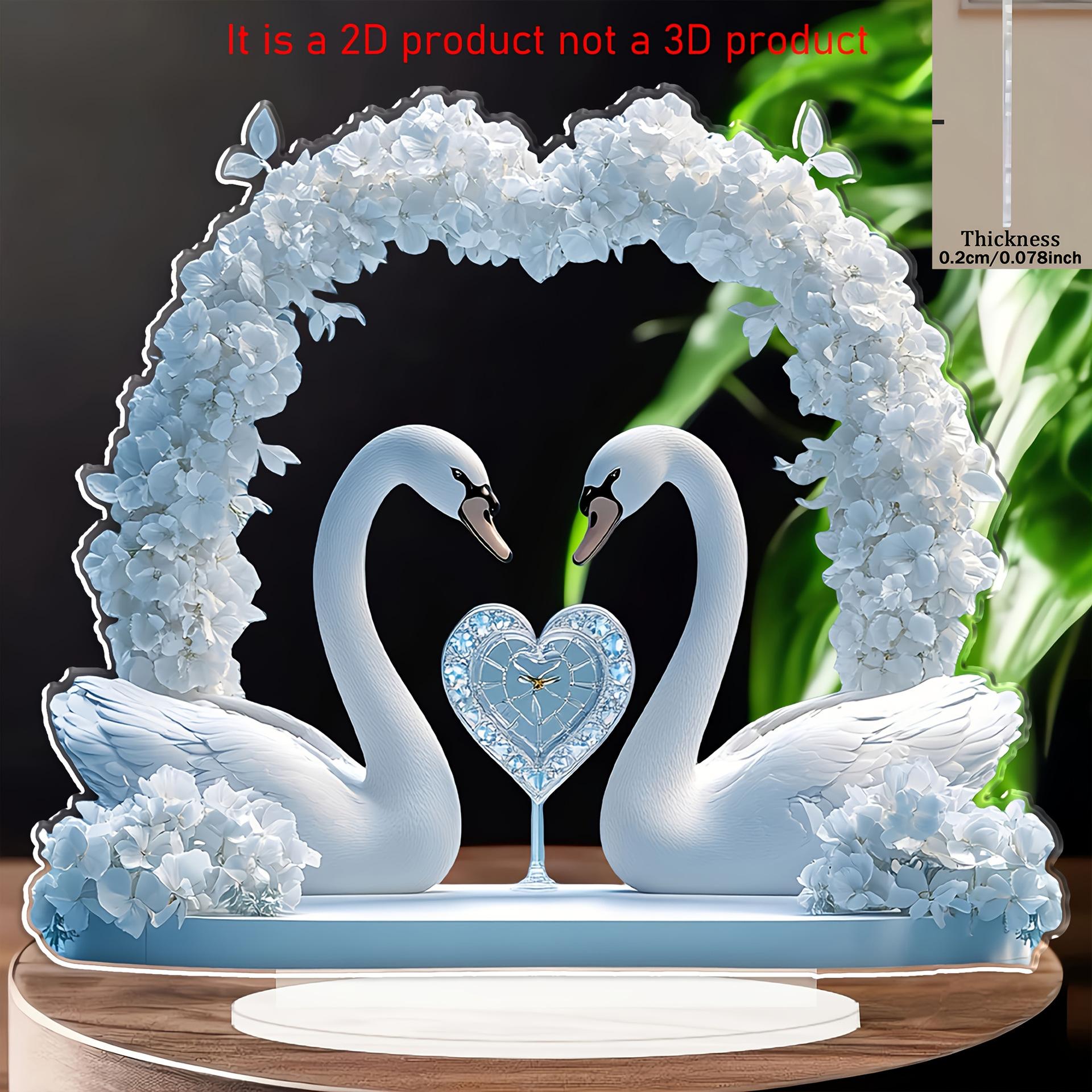 Мини Красивый Лебедь Топпер для Торта Свадебный Торт Украшение Модель Пары Лебедей Фигурка Детский Праздник День Рождения Аксессуар для Выпечки 17.57*20cm