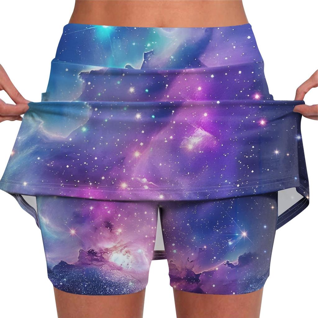 Kadınlar için elastik Yoga Pantolon-Etekler Baskı Atletik Şort Hafif Yüksek Bel Sıska Katı Joggers