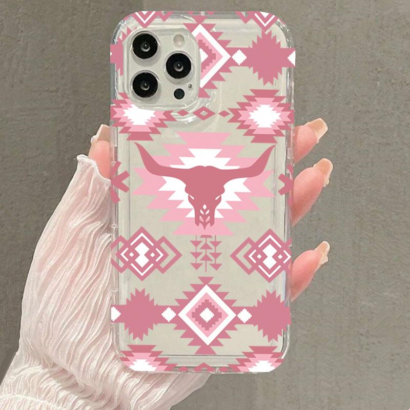 Geometric Bull Pink TPU Soft Phone Case for  14 Pro Cases Mi 13 12 11 Lite 14 13T 12T Poco X6 X3 F5 Pro Anti-Fall Cover