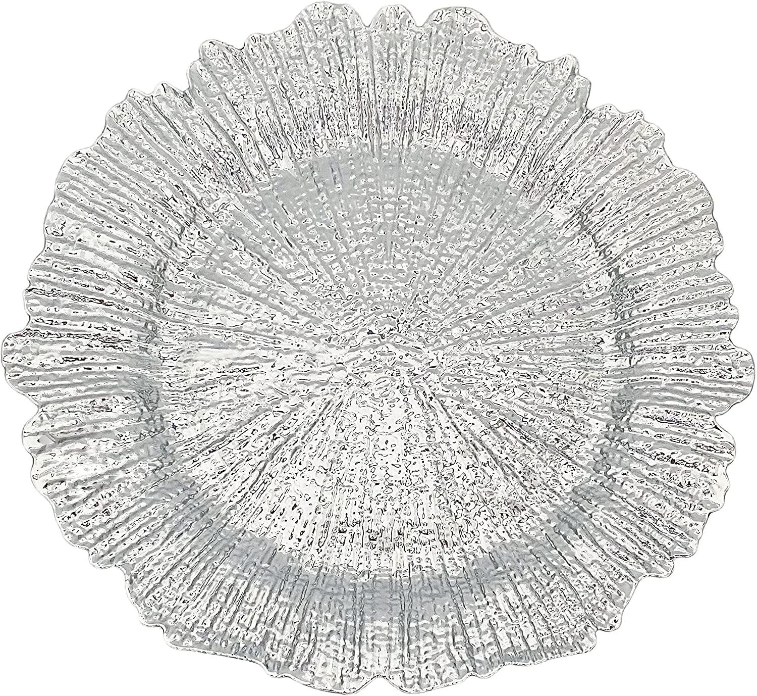 

1/6 шт. 13-дюймовые золотые подставки для тарелок, круглые пластиковые подставки для тарелок в форме рифа для обеденных тарелок, элегантные декоративные коврики для свадебной вечеринки