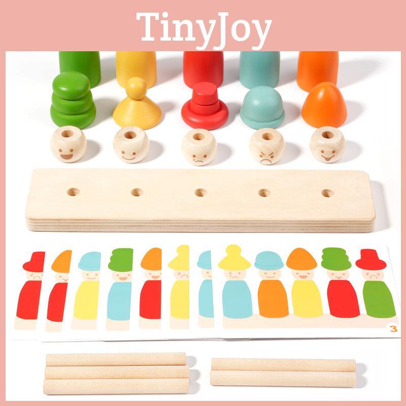 Wooden Childrens Educational Toy With Color And Expression Matching For Early Learning