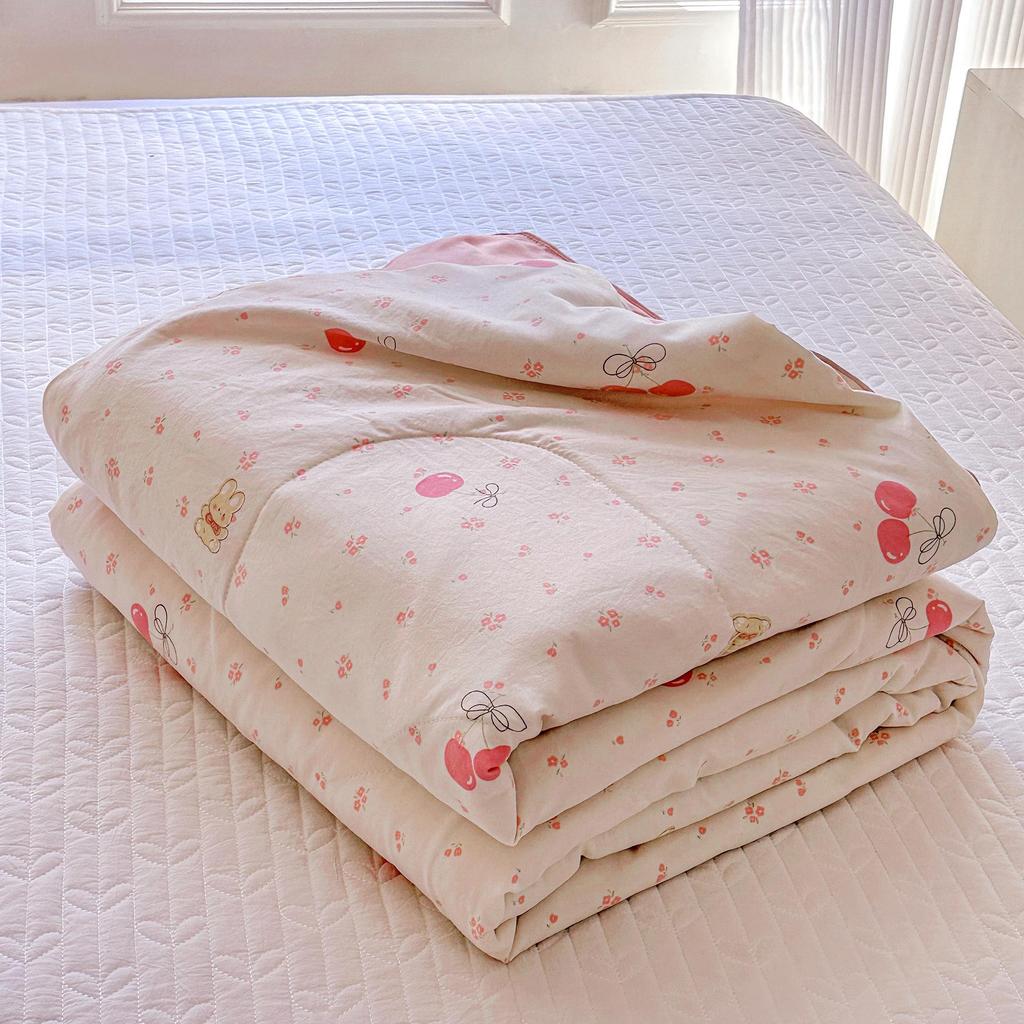 Class A Summer Cool Quilt: Double Yarn for Mother & Baby - Lightweight Air Conditioning Quilt for Kids, Students, and Dorms