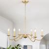 6-Head Black & Gold Candle Pendant Light