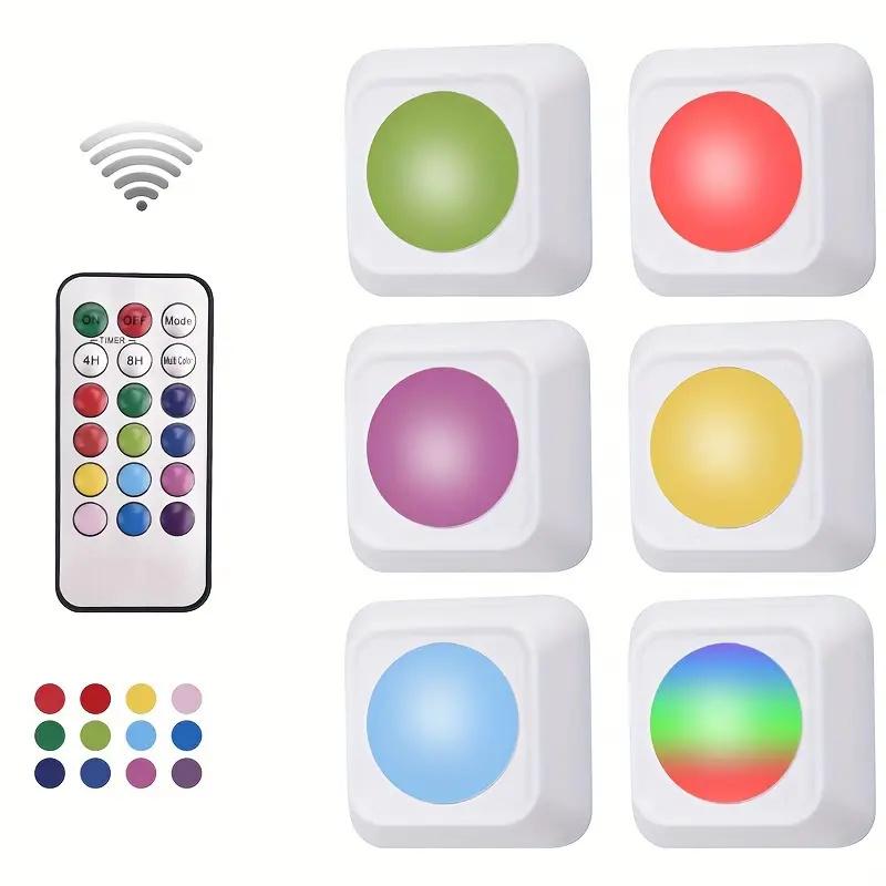 Battery Powered Interior Night Lamps LED Closet Light Remote Control 13 Colors Decoration For Wardrobe Under Cabinet Night Light