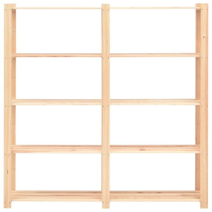 VidaXL Étagères de rangement à 5 niveaux 3pcs 170x38x170 cm Pin 500 kg