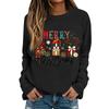 Women's Casual Christmas Print Long Sleeve Neck Top