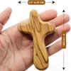 Small Hand Held Wooden Pocket Crosses Wood Clinging for Cross Portable Holding Crucifix for Prayer for Palm Size for Cro
