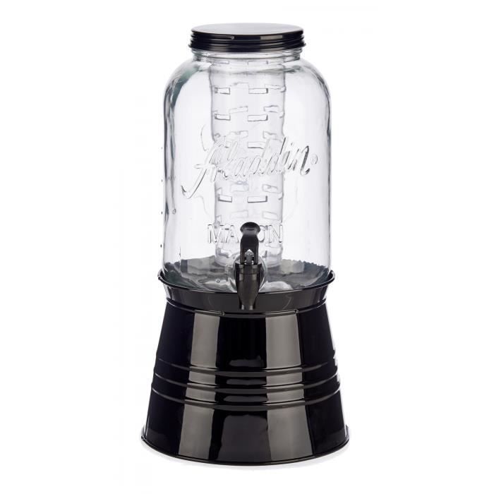 Vivalto Distributeur De Boissons 3,8 Litres Verre/acier Transparent/noir