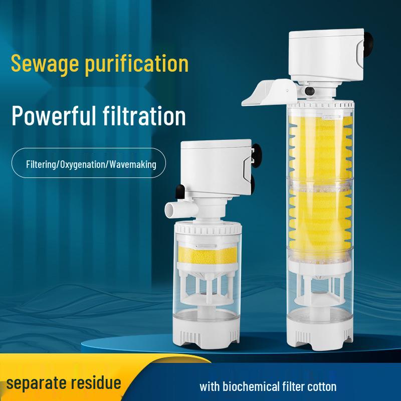 3-in-1 Aquarium Filter & Feces Separator with Built-in Circulating Water Pump