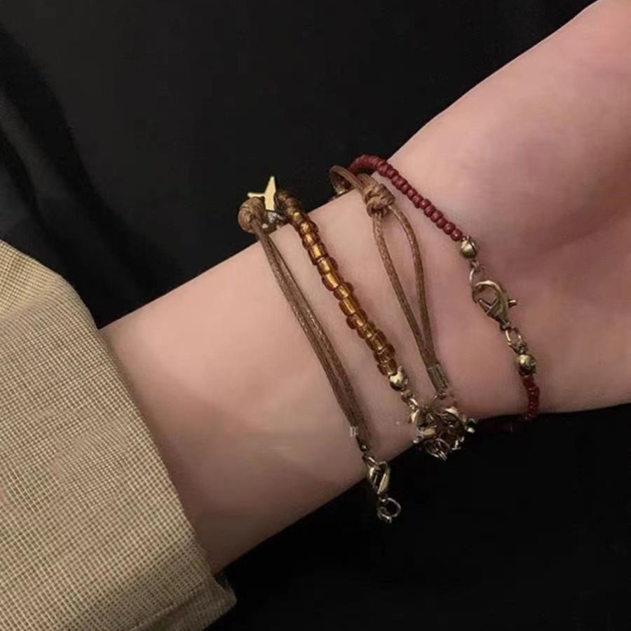 Luxury Vintage Chic Womens Beaded Bracelet With Crystal And Star Elements