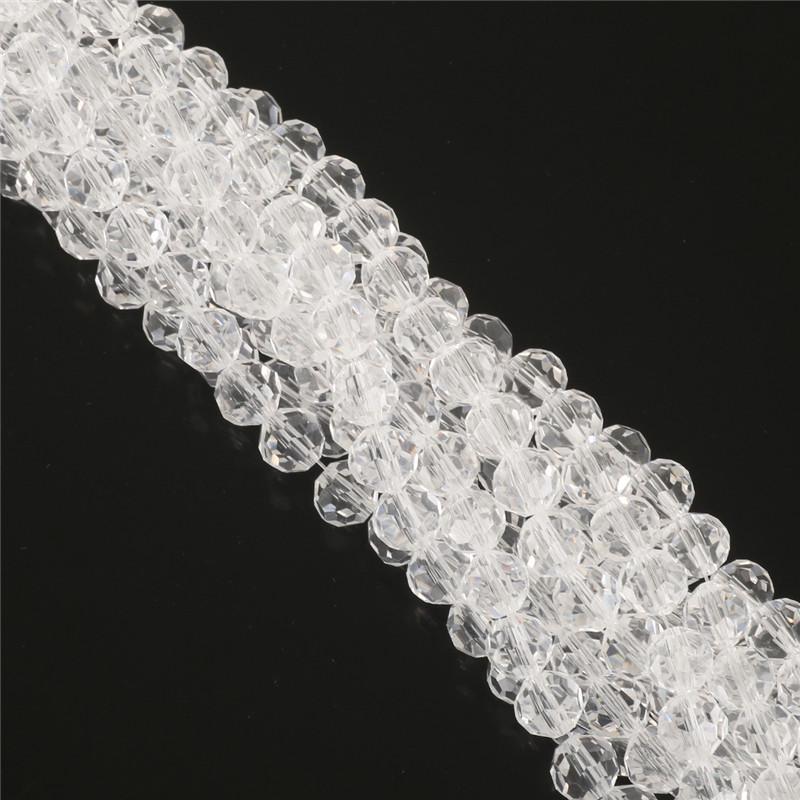 100Pcs Glass Balll Beads Rondelle Faceted Crystal Beads for DIY Jewelry Necklace Bracelet