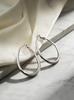 Silver Water Drop Hoop Earrings with Pure Silver Needle – Women's High-End Hong Kong Style