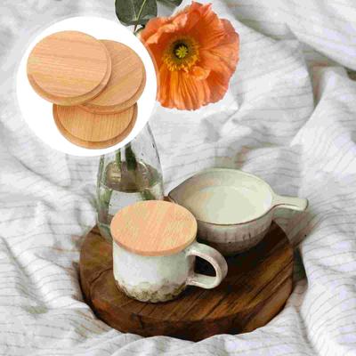 3 Pcs Water Cup Bamboo Lid Suitable for All Cups Insulation Covers Lids Drink Household Practical Fresh-keeping