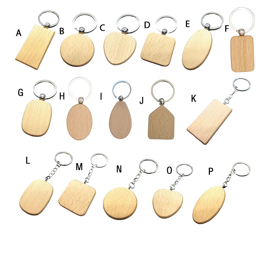 Schlüsselanhänger aus Holz Taschenanhänger Glatte Oberfläche Haken Organizer Schlichter Stil Verzierung Handwerkskunst Mehrere Formen Clip Ornament