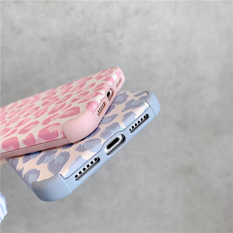 Luxuriöse Handyhülle mit rosa Leopardenmuster für iPhone 12 Mini 13 Pro 11 Pro Xr X Xs Max 7 8 Plus, weiche Seide, stoßfeste Rückseite