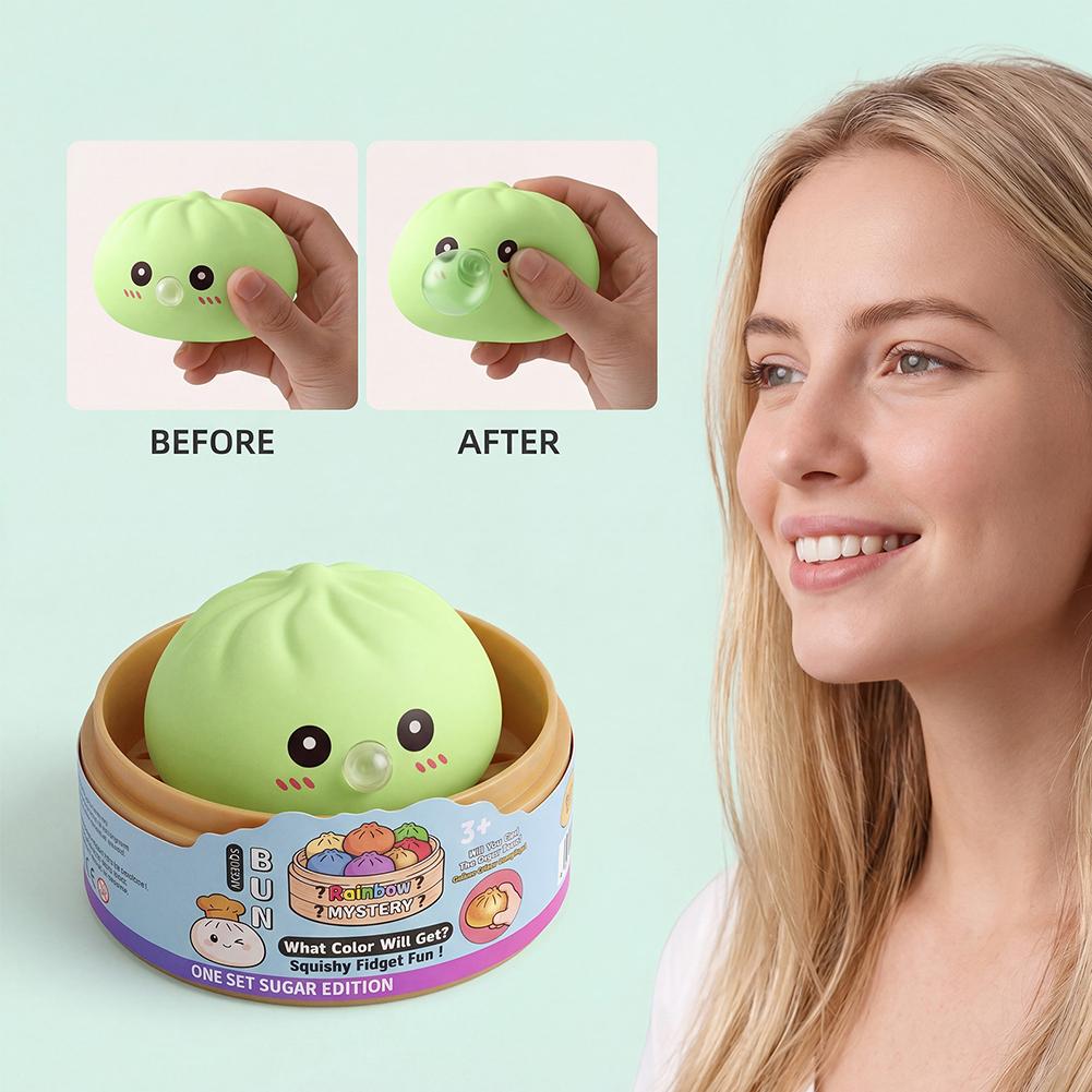 Squishy Dumpling Stress Toy Bubble Blowing Squeeze Bun Cute Slow Rebound Pinching Soft Decompression Fidget Toy Birthday Gifts